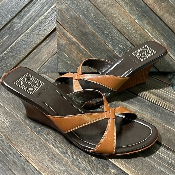 Cole Haan Carolina Strappy Wedge Sandals Mules Sz. 10 - Picture 1 of 12